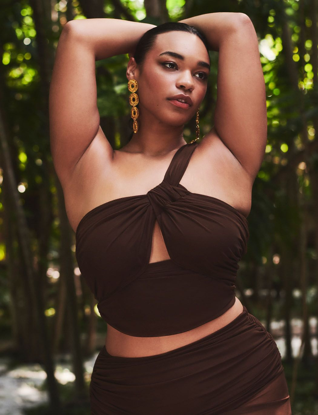 One Shoulder Ruched Tankini Top | Eloquii