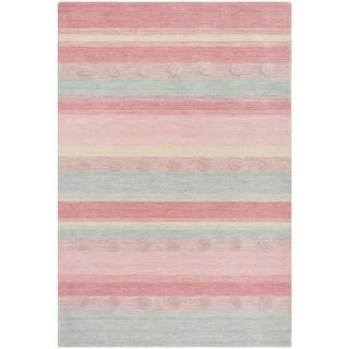 SAFAVIEH Kids Light Blue/Pink 4 ft. x 6 ft. Polka Dot Area Rug SFK801M-4 | The Home Depot