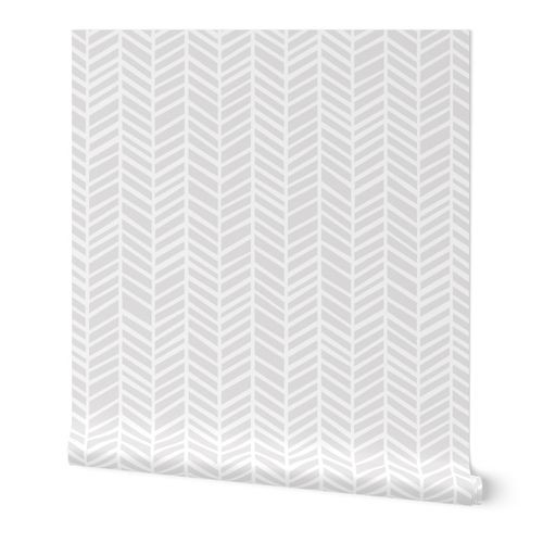 Herringbone Light Grey Macro by Friztin | Spoonflower