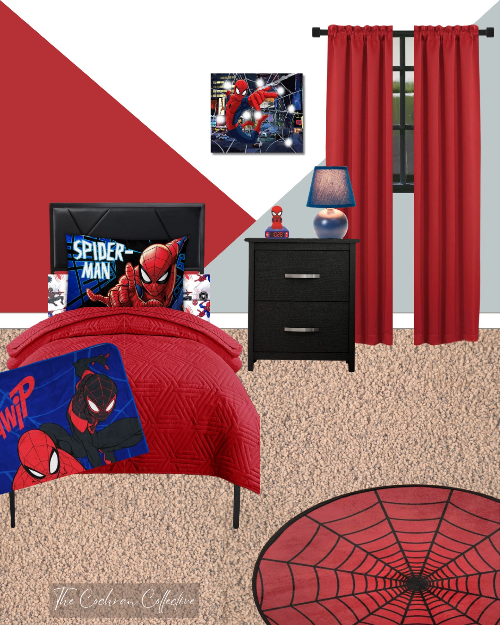 Boys bedroom decor, toddler boys room decor mood board, boys room inspiration, spiderman red and blue room ideas, Spider-Man room, boys room design  #boysroom #moodboard #toddlerboy 

#LTKkids #LTKhome #LTKsalealert