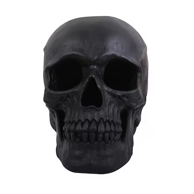 Haunted Living 7-in Black Matte Skull Decoration | Lowe's