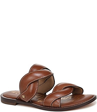 Sam Edelman Hellen Leather Twist Double Banded Slide Sandals - 8.5 | Dillard's