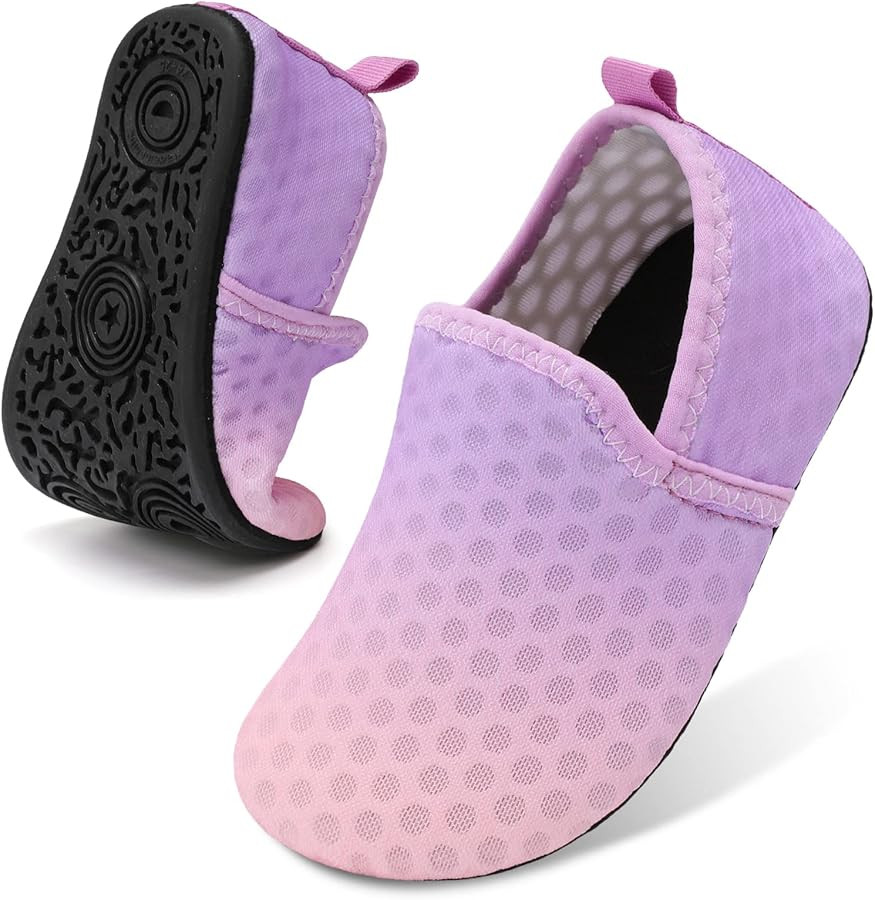 Lefflow Toddler Water Shoes Kids Quick Dry Beach Swim Socks Shoes Baby Non Slip House Slippers | Amazon (US)
