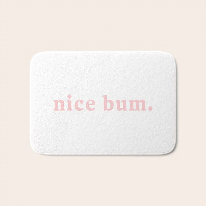 nice bum. (light pink) Bath Mat | Society6