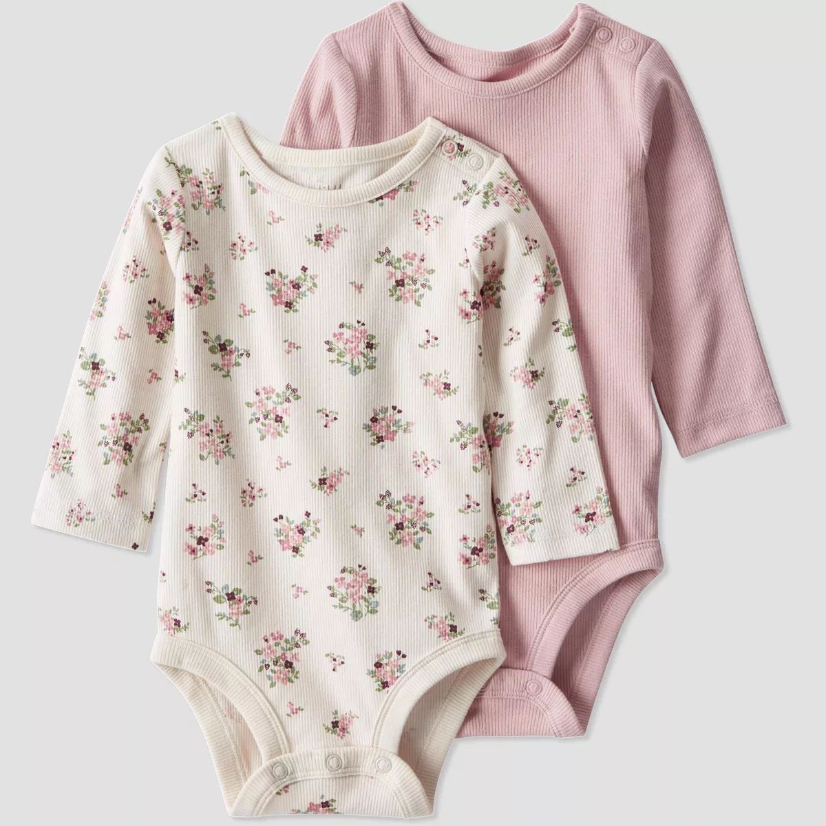 Little Planet by Carter's Organic Baby Girls' 2pk Floral Bodysuit - Pink | Target