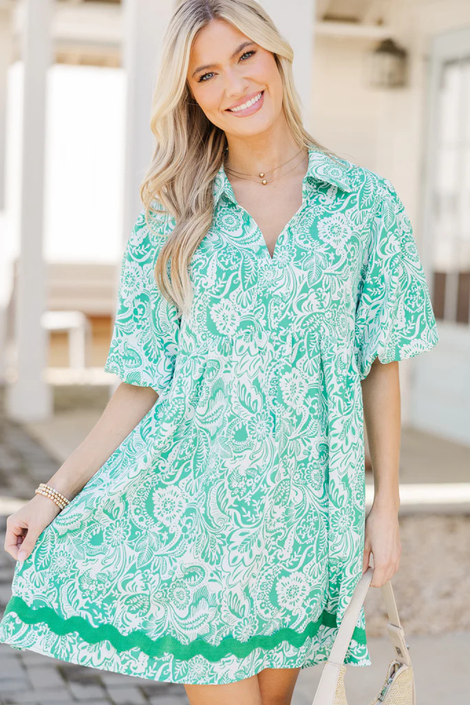 Find Your Way Green Floral Dress | The Mint Julep Boutique