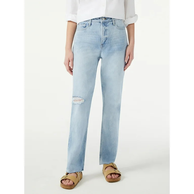 Free Assembly Women's Super High Rise Straight Jeans | Walmart (US)