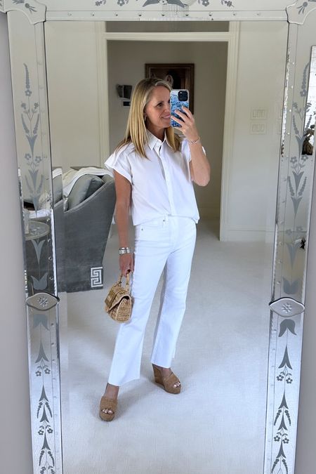 Chic, white top with layer detail on the shoulders
Most flattering white jeans for Summer 
Both fit true to size 
Under $100 


#LTKOver40 #LTKStyleTip #LTKSeasonal