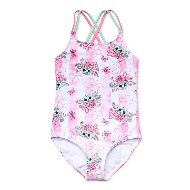 Baby Yoda Girls One Piece Swimsuit, Sizes 4-12 | Walmart (US)