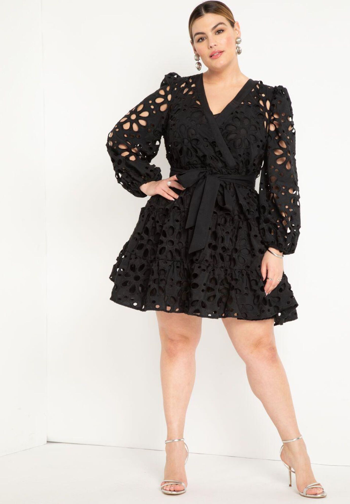 Tiered Eyelet Mini Dress | Eloquii