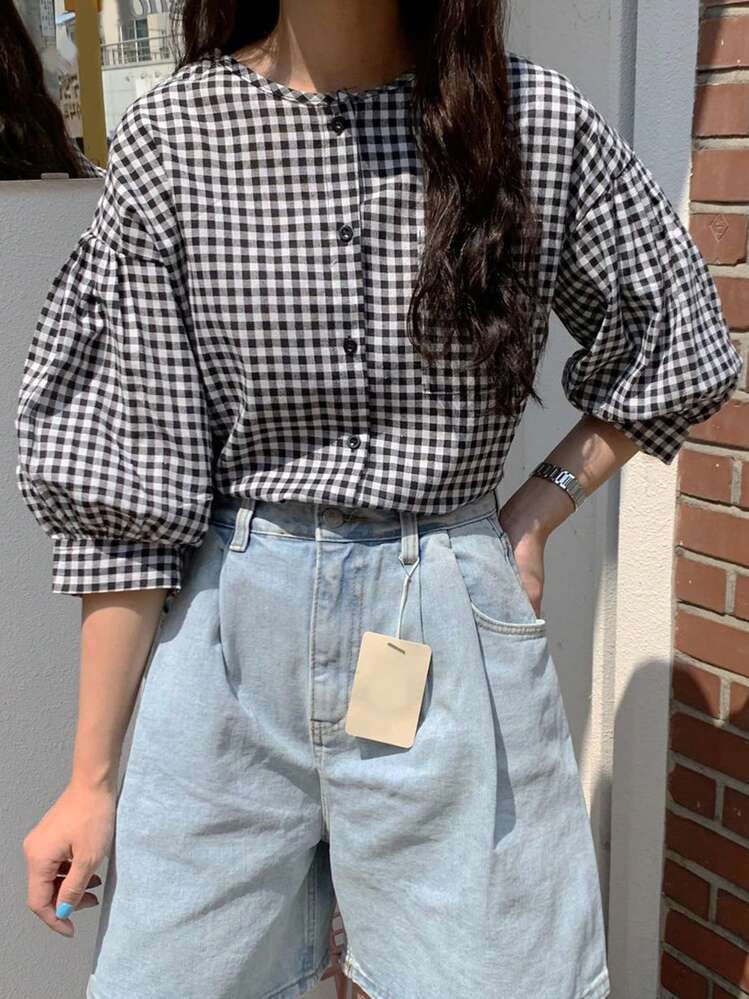 Camisa Black & White Elegant  | SHEIN