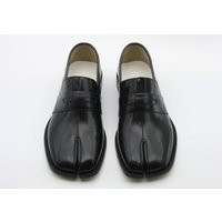 Handmade] Men Leather Tabi Loafer Slip On Penny Shoes Split Toe in Black | Etsy (US)