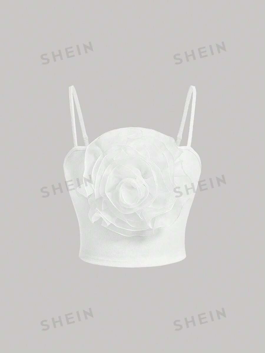 SHEIN MOD Exaggerated Stereo Flower Cami Top | SHEIN