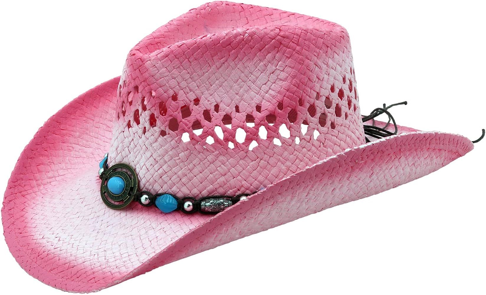 Classic Western Style: Men and Women Straw Cowboy Hat with Shapeable Wide Brim | Amazon (US)