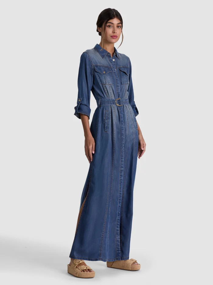 CHASSIDY MAXI DENIM DRESS | Alice + Olivia