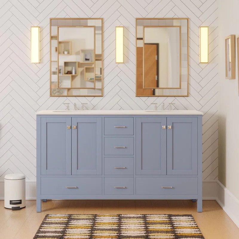 Claudett 60'' Double Bathroom Vanity with Top | Wayfair North America