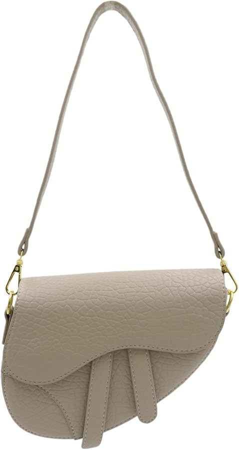 JUMISEE Women Trendy Saddle Shoulder Bag Soft Leather Clutch Purse Underarm Handbag Crossbody Bag | Amazon (US)