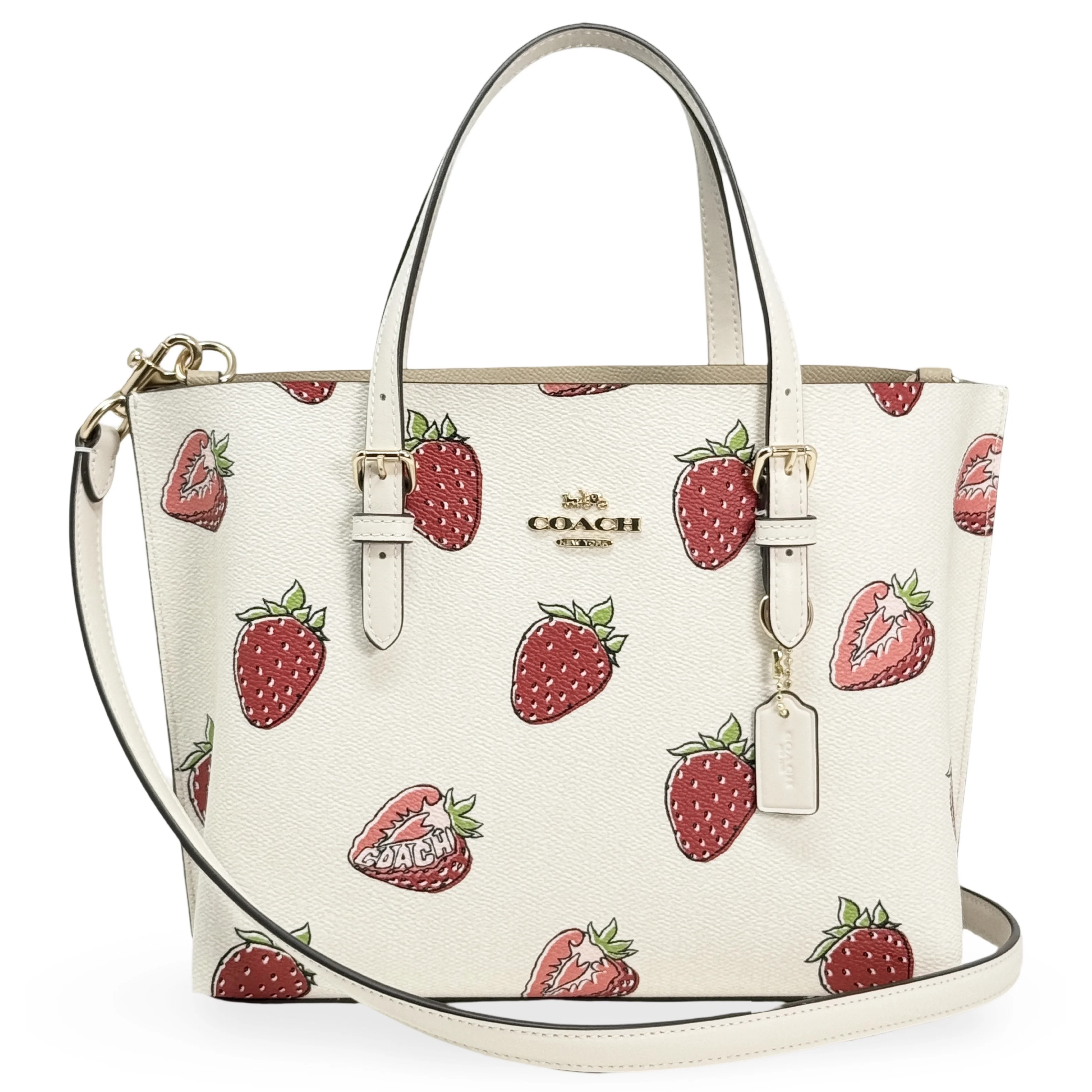 Coach Women's Mollie Medium Satchel in Signature Canvas with Strawberry Print (Chalk Multi) | Walmart (US)