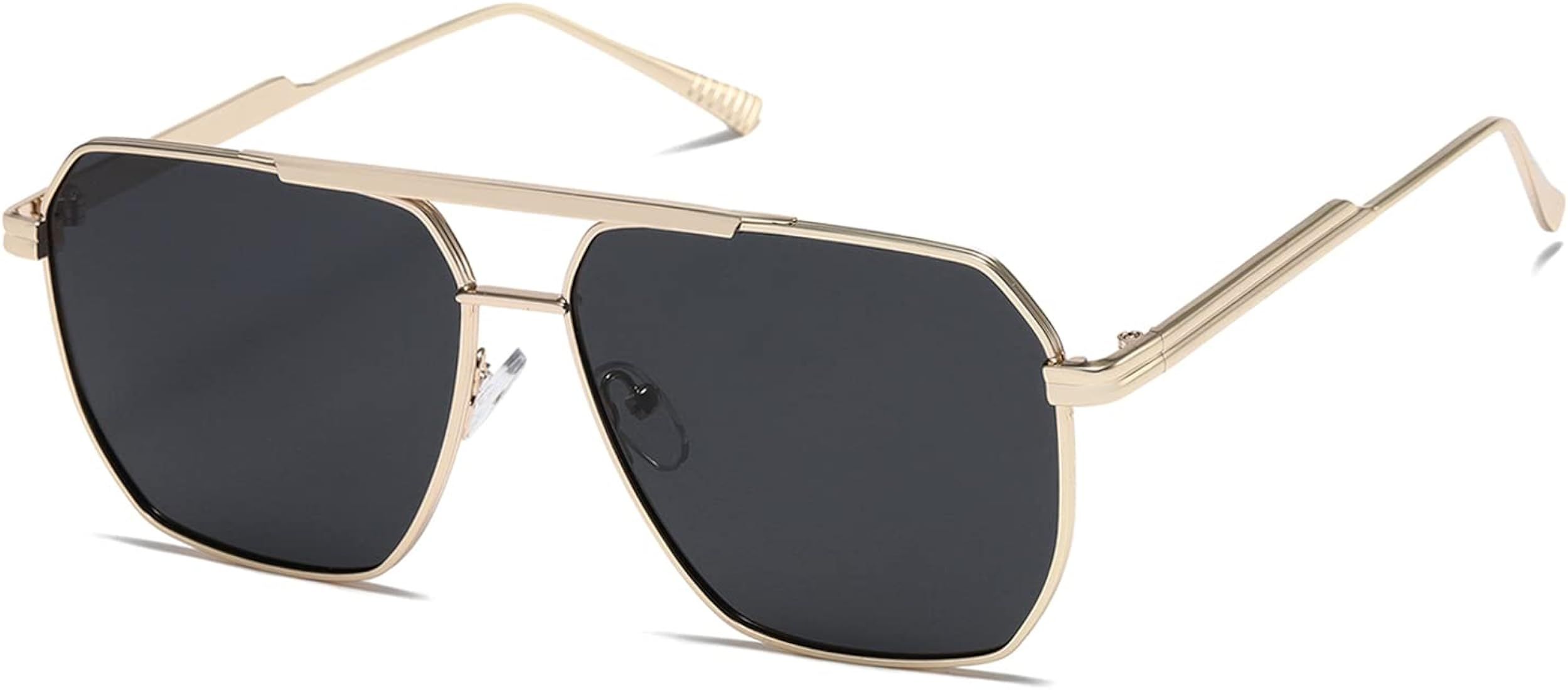 Kimorn Polarized Sunglasses Womens Men Retro Oversized Square Vintage Fashion Shades Classic Large M | Amazon (US)