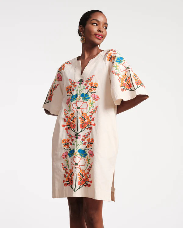Charming Caftan Mini - Botanical Bash White | Frances Valentine