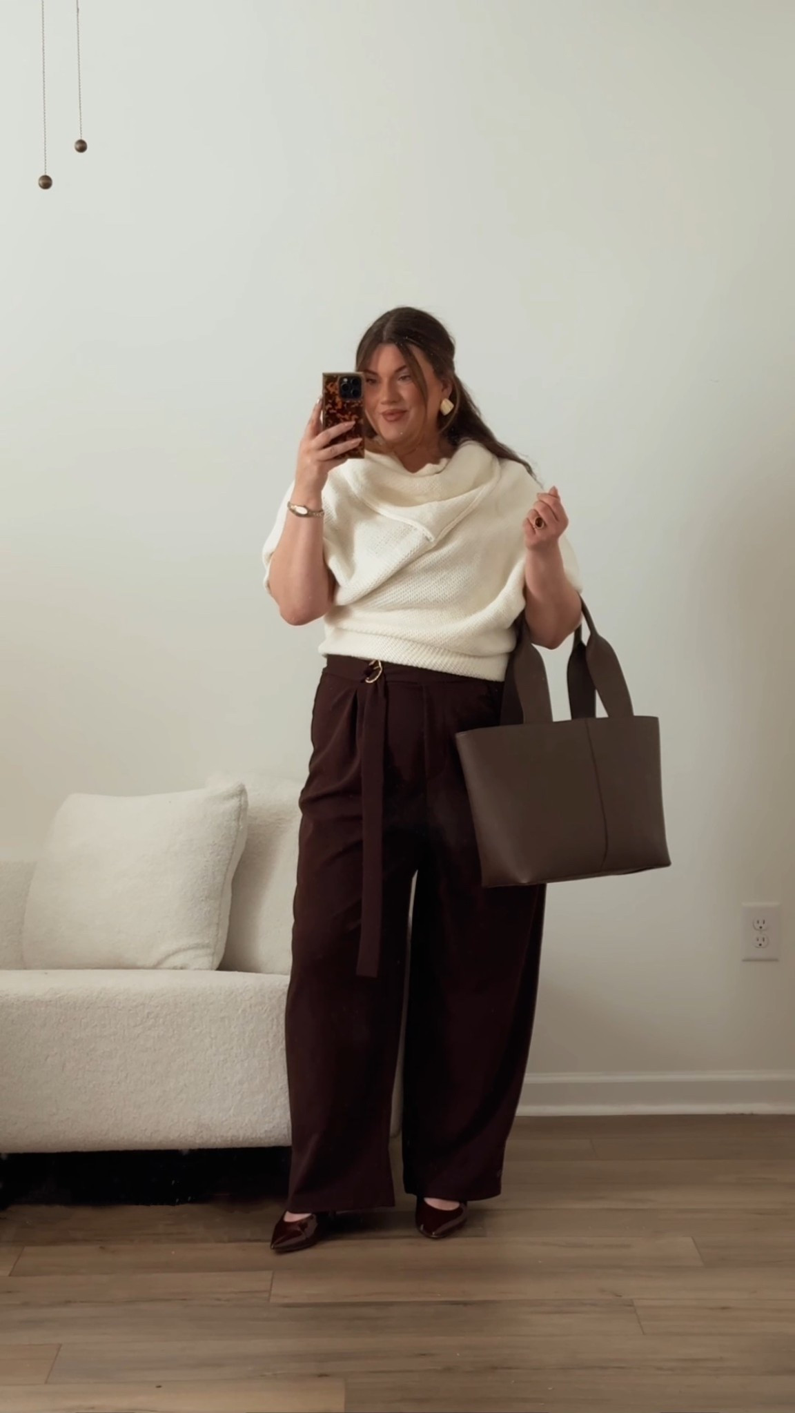 Wearing XL in everything ❤️  The pants sold out in the been so fast but are available in all sizes in black! They are super stretchy in the waist and comfy for all day wear, superrr affordable too

The exact sweater is pricey , so linking some budget friendly options

Work outfit, office outfit, sweater, trousers 

#LTKootd #LTKWorkwear #LTKMidsize