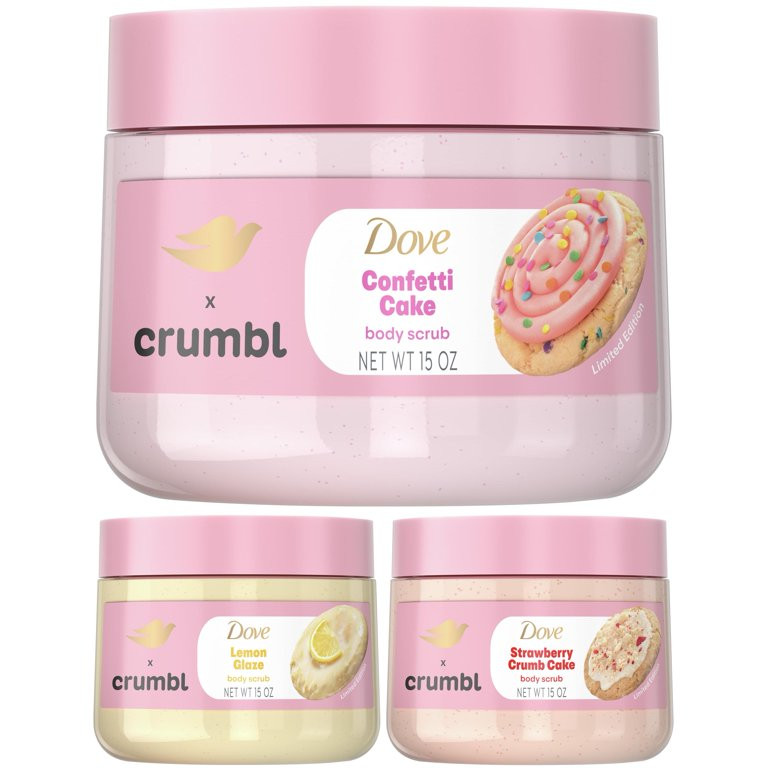 Dove x Crumbl Body Scrub Variety Pack - Funfetti Birthday Cookie, Lemon Cookie, Strawberry Cookie... | Walmart (US)