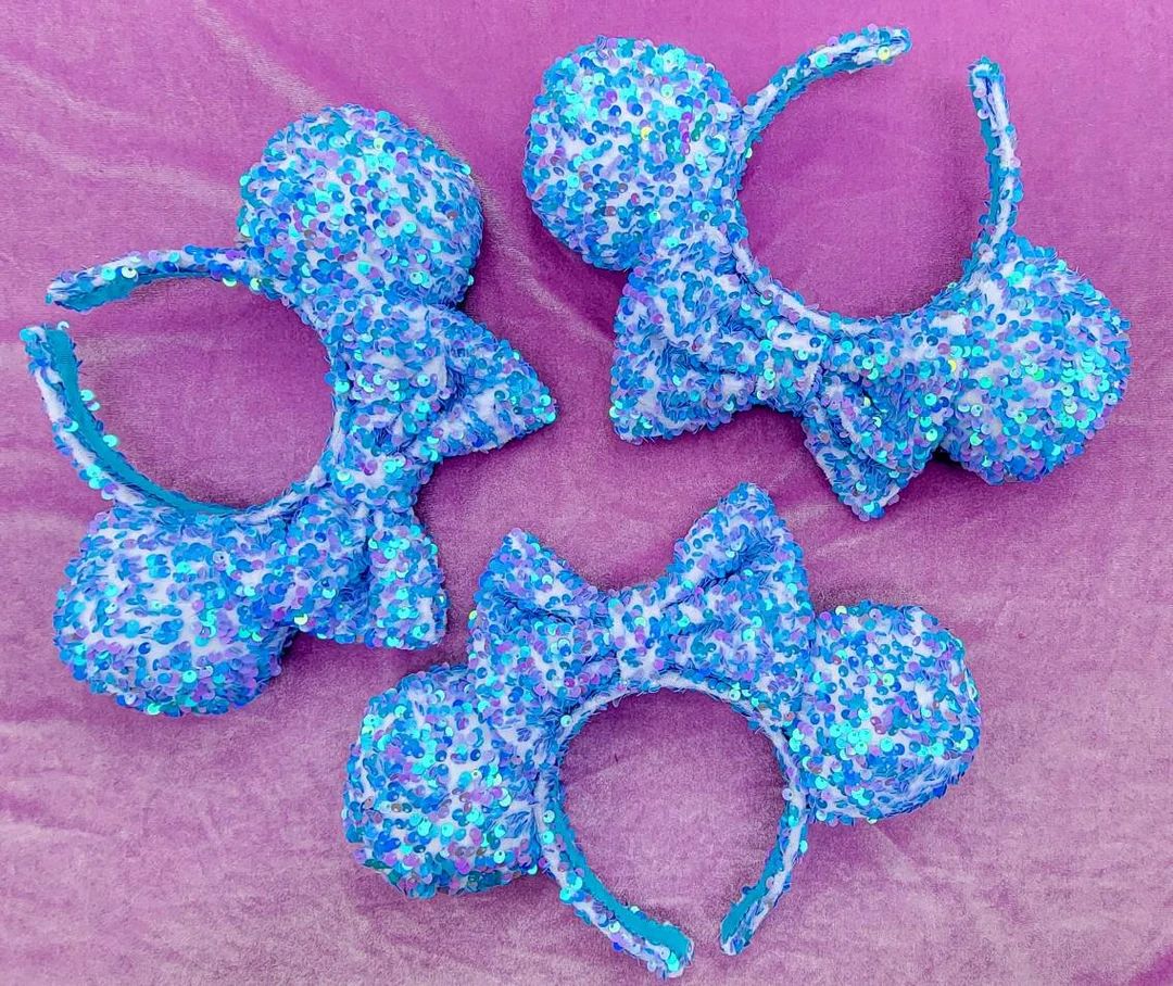Sulley's Sequin Minnie Ears  Blue Sequin Ears  Minnie - Etsy | Etsy (US)