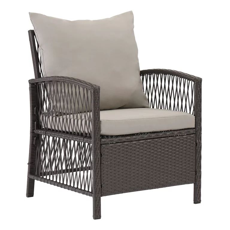 Mainstays Sanza Rattan 4-Piece Wicker Patio Furniture Conversation Set, Beige | Walmart (US)