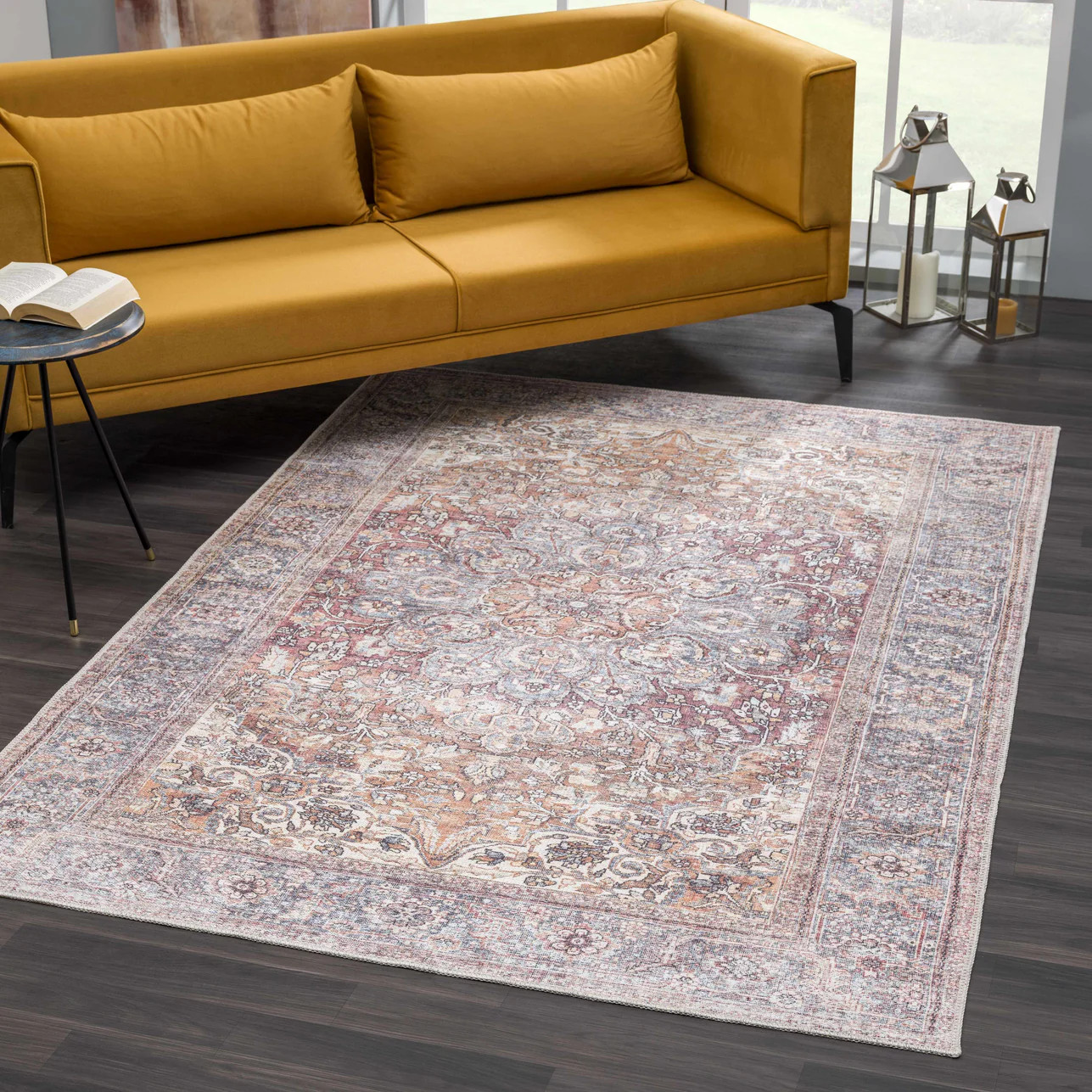 Rust Gardnertown Medallion Washable Area Rug | Boutique Rugs