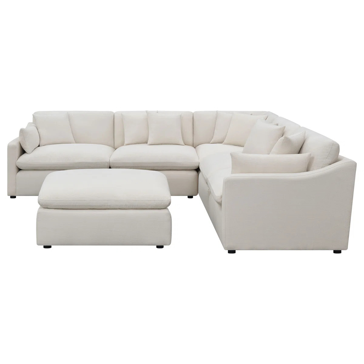 Jaequan 6-piece Upholstered Modular Sectional Sofa Ivory | Wayfair North America