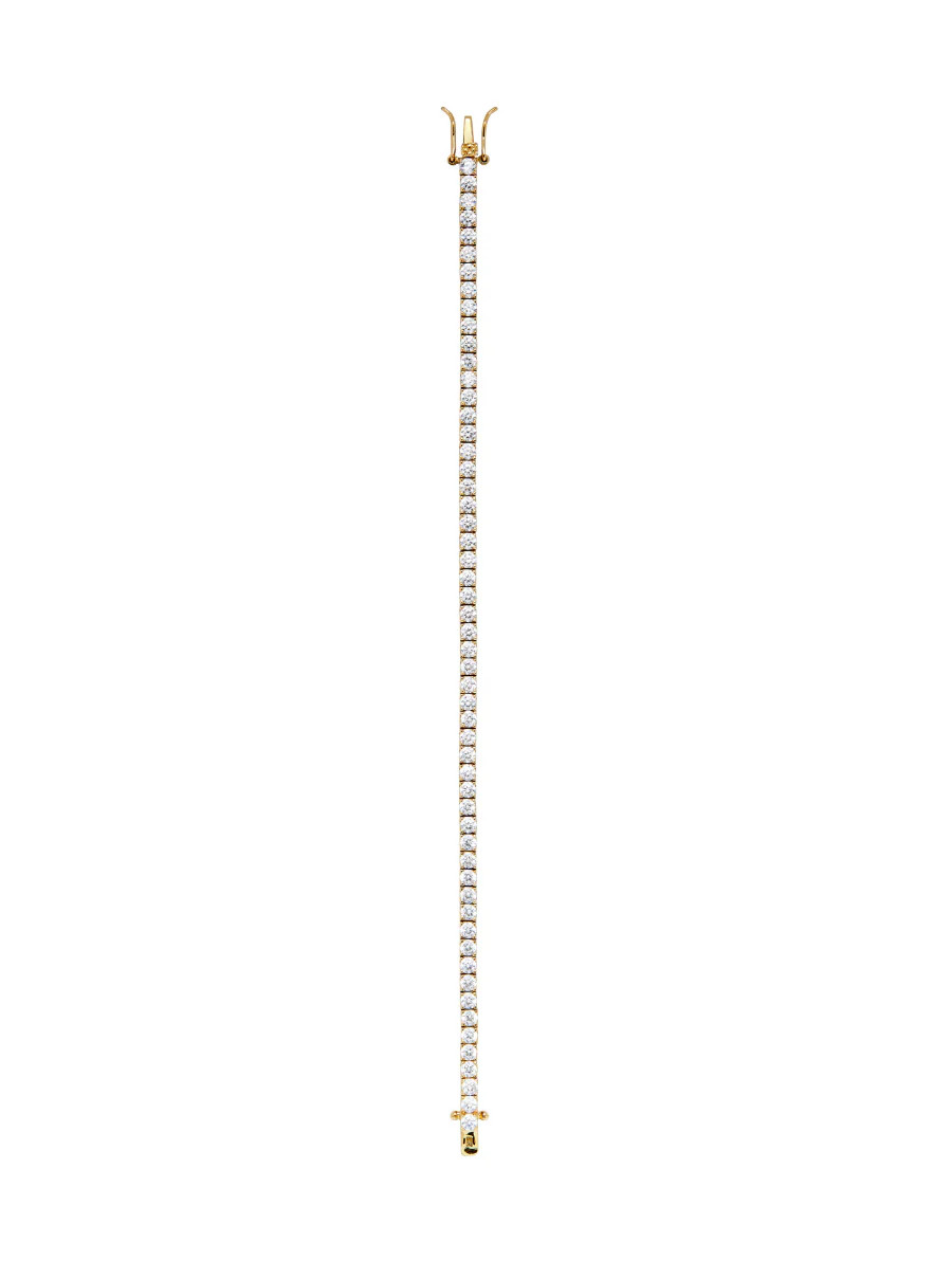 KATE 3MM ROUND CUT, LAB-GROWN WHITE SAPPHIRE, GOLD RIVIÈRE BRACELET | Dorsey