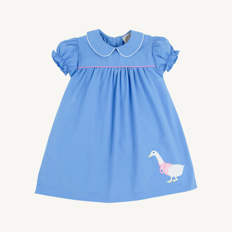 Holly Day Dress - Barbados Blue with Hamptons Hot Pink & Worth Avenue | The Beaufort Bonnet Company
