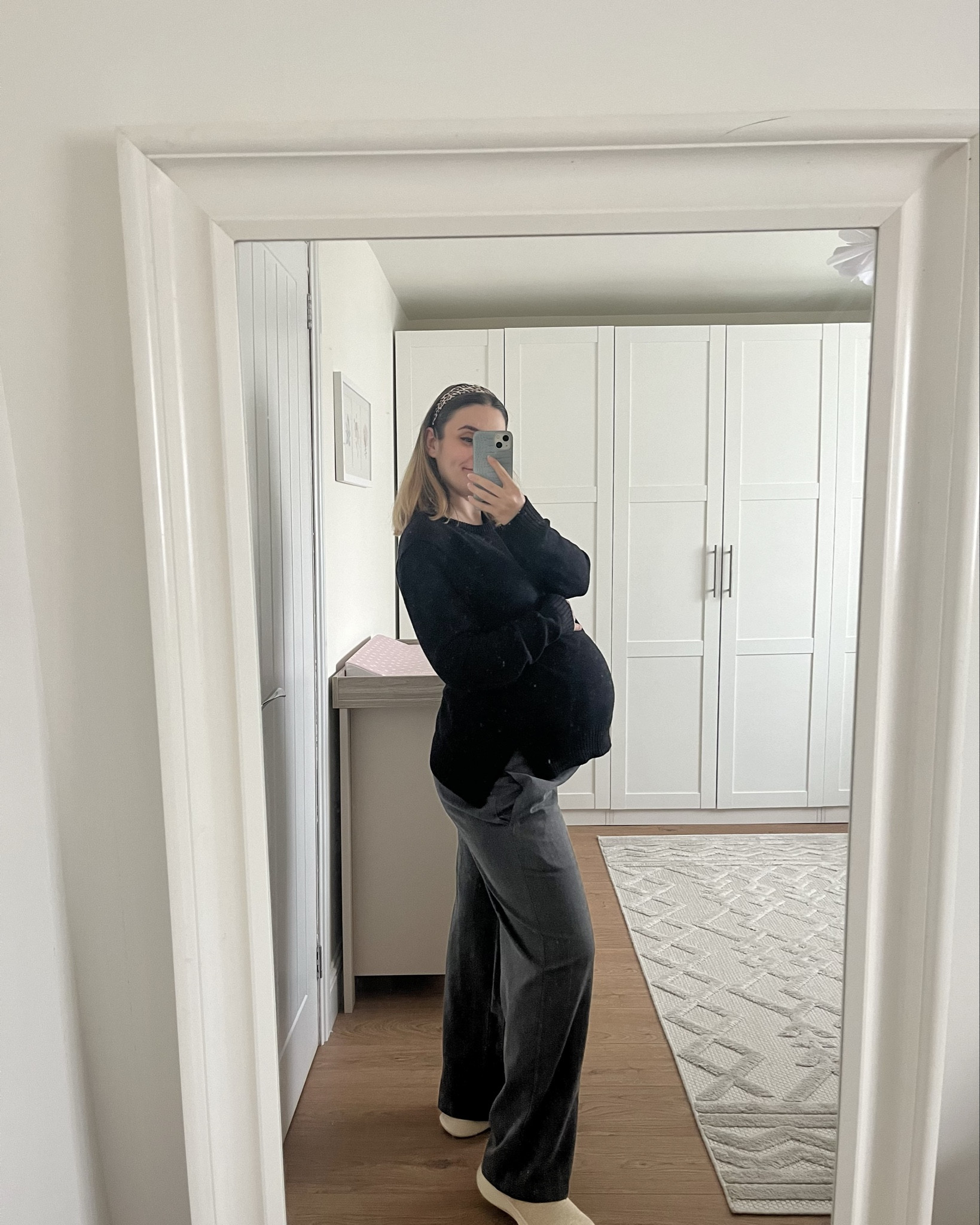 Workwear uniform that will last you the whole pregnancy. I ordered the knit in Size Medium (usual S). The white shirt is detachable and is perfect for breastfeeding when baby arrives

#LTKmaternity #LTKstyletip #LTKworkwear