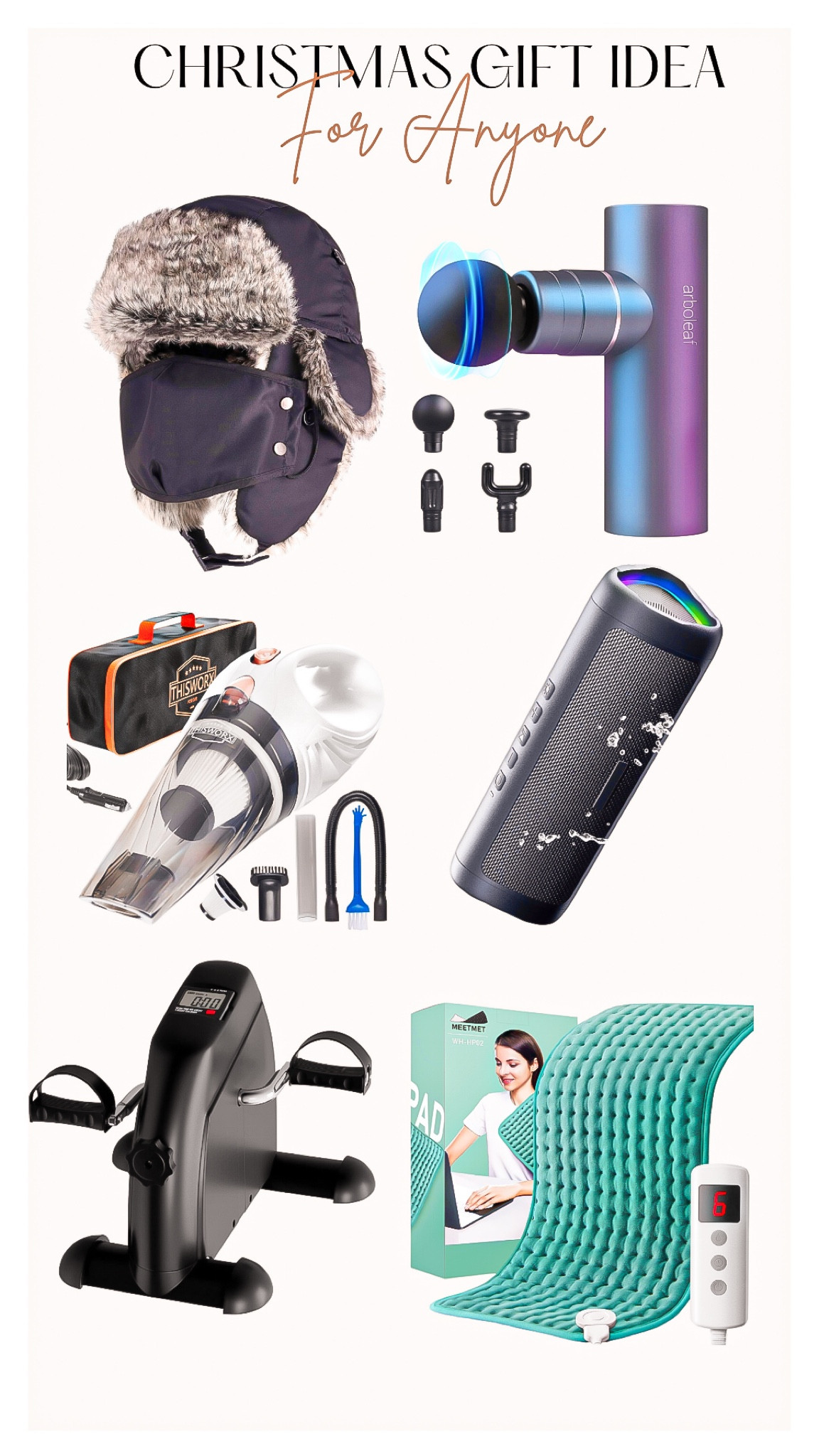 Gift ideas for the hard to buy for person or the last minute gift idea 🎁

Amazon finds, gifts for her, gifts for him , gift guide, winter hat, theragun, massager, car vacuum , Bluetooth speak, water speaker, workout bike, workout finds, back heat, heating pad 

#LTKGiftGuide #LTKfindsunder100 #LTKHoliday