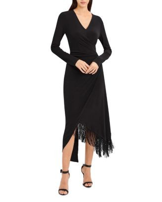 BCBGMAXAZRIA Cocktail Wrap Style Fringed Hem Dress Back to Results -  Women - Bloomingdale's | Bloomingdale's (CA)
