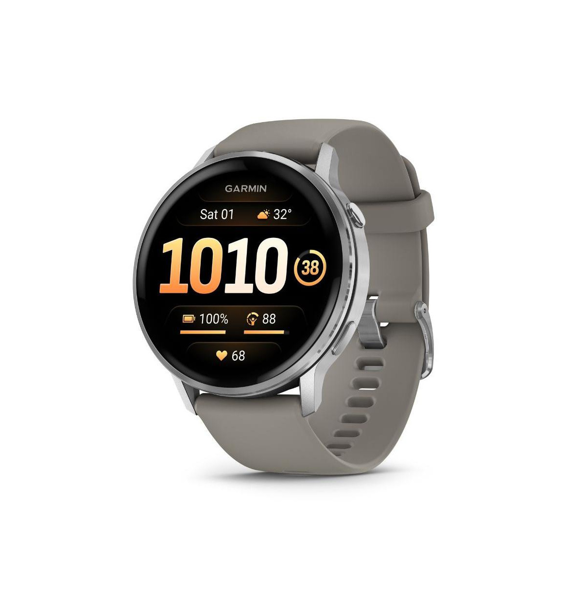 Garmin - Venu 4 Smartwatch 45mm - Silver gray silicone band | Macy's