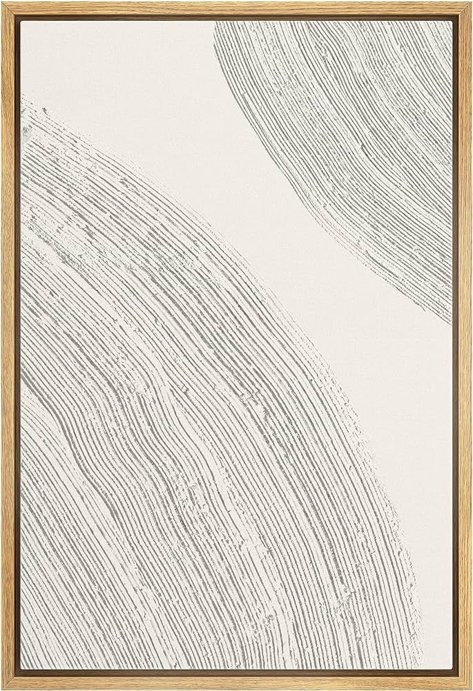 SIGNWIN Framed Canvas Print Wall Art Tan White Minimal Paint Strokes Abstract Shapes Illustration... | Amazon (US)