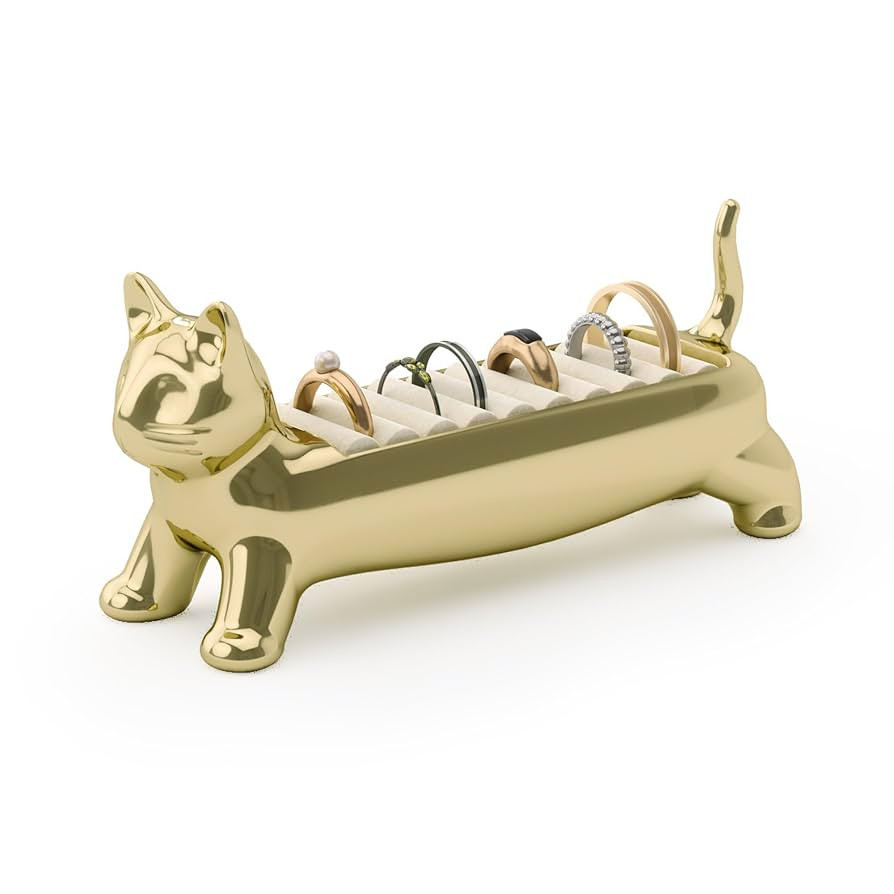 Umbra Cat Ring Holder - Gift for Cat Lovers - Jewelry Storage, Brass | Amazon (US)