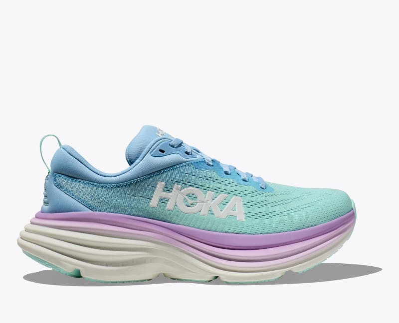 HOKA Women's Bondi 8 Shoes in Airy Blue/Sunlit Ocean, Size 10 W | Hoka One US