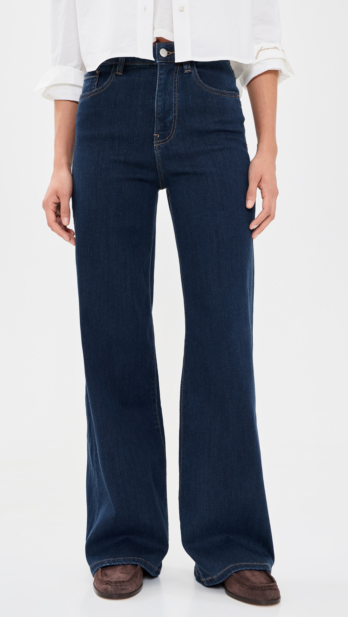 WARP + WEFT The Californian Slim Wide Leg Jeans River Rinse 32 | Shopbop