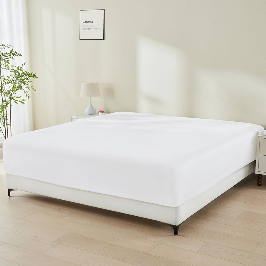 GOKOTTA Fitted Sheet Only - 16 Inch Pocket Bamboo Rayon Fitted Sheet, Super Soft and Cooling Bott... | Amazon (US)