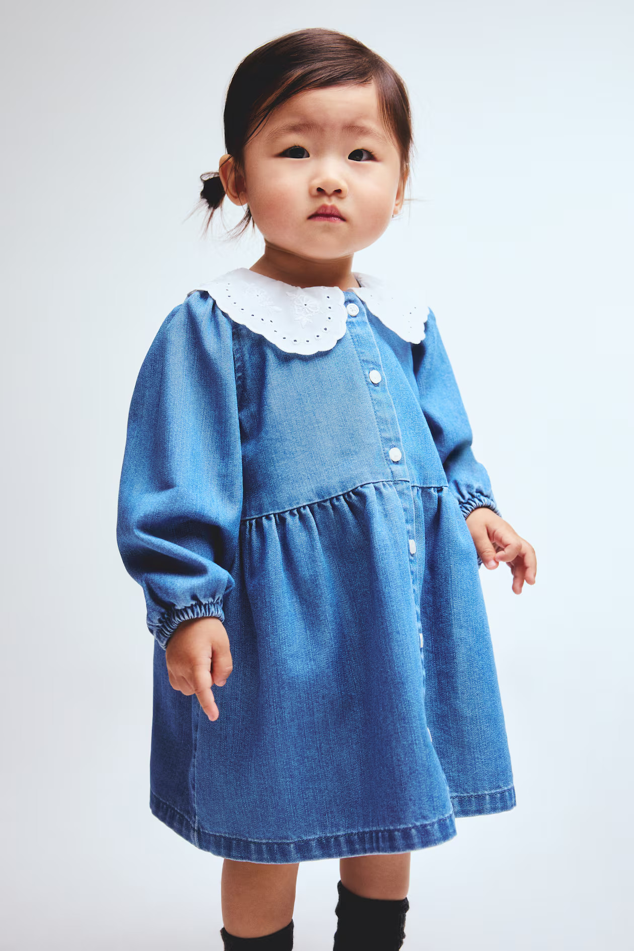 Denim blue Shirt Dress for kids | H&M US | H&M (US + CA)