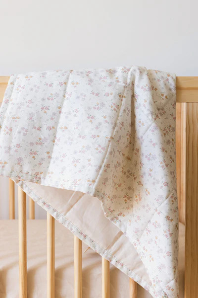 Blossom/Sparrow - Linen Quilted Blanket | Wildbird