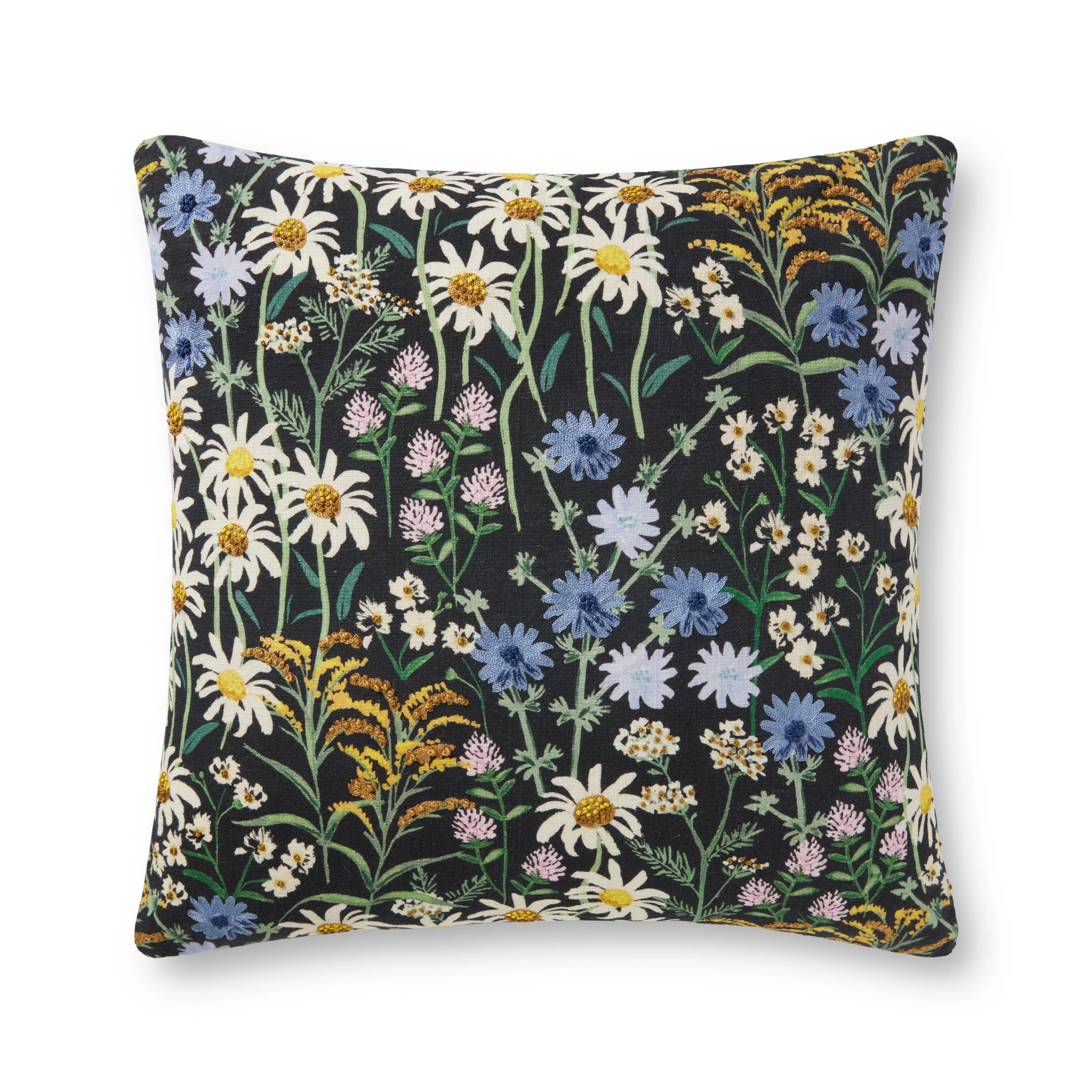 Rifle Paper Co. X Loloi PRP0026 Wildflowers Black 22" X 22" Pillow | Wayfair North America