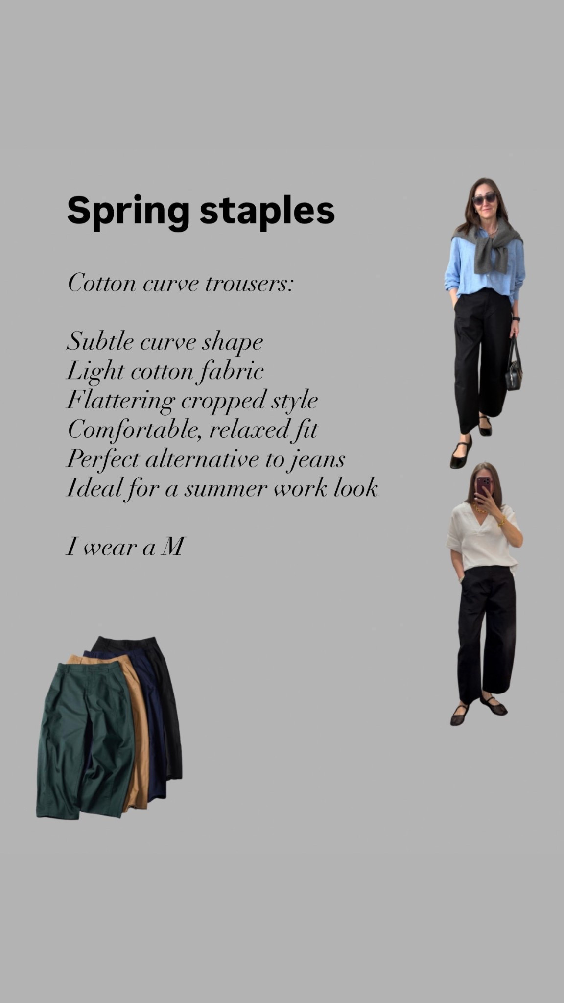 These are a new addition to my wardrobe and I’m reaching for them a lot! 
Cool cotton in a flattering curve shape. They are incredibly comfortable and give a light alternative to jeans for spring. I wear a M

#LTKstyletip #LTKspring #LTKuk