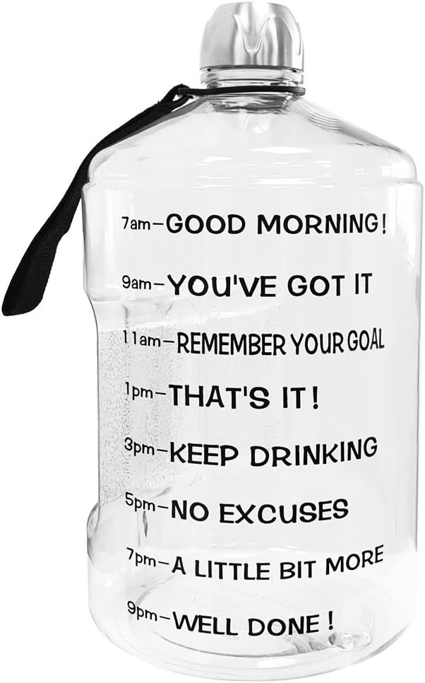 BuildLife 1 Gallon Water Bottle Motivational Fitness Workout with Time Marker/Drink More Daily/Cl... | Amazon (US)