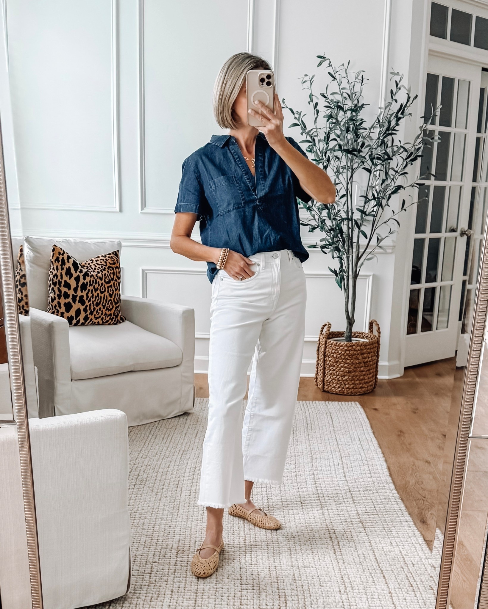 A denim top is a summer staple - love the dark wash and elevated style on this one - wearing a small.  Would pair perfectly with white or red shorts for Memorial Day or 4th of July 



#LTKSpringSale #LTKSeasonal #LTKSaleAlert