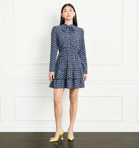 The Talia Dress - Posy Navy Crepe | Hill House Home