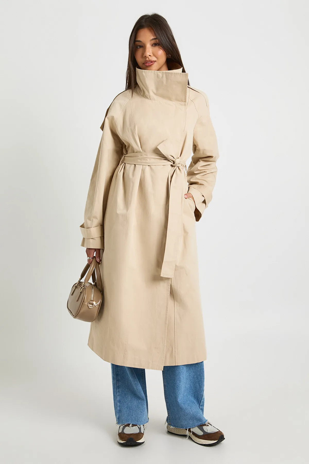 Oversized Collared Trench Coat | boohoo (US & Canada)