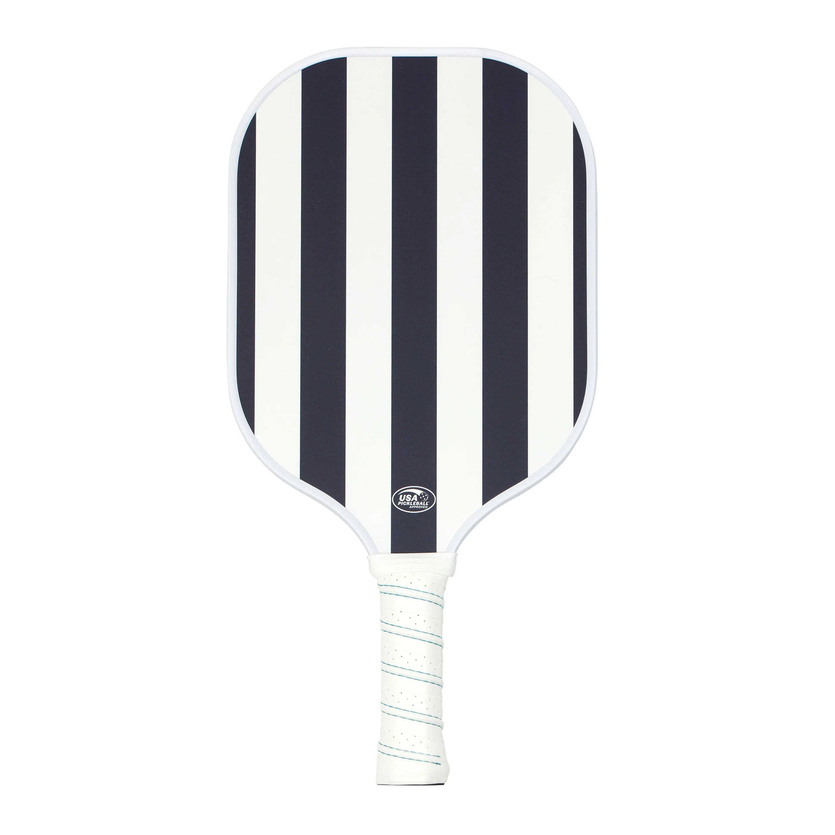 short court navy cabana stripe pickleball paddle | minnow